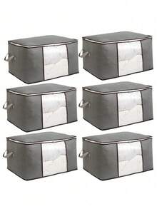 1/3/6个装 90升大容量拉链提手收纳袋，可折叠整理袋，适用于衣物、毯子、被褥 - 多用途方形收纳盒，可用于衣柜整理、储物、洗衣 - 彩色 - 查看 8