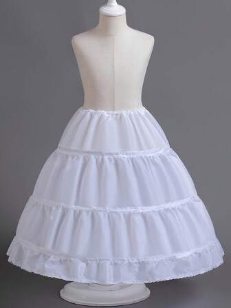 1pc Girls' 3 Hoops Petticoat Full Slip Flower Girl Crinoline Skirt