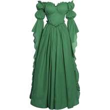 New Medieval Court Dress, Retro Style, European And American Stage Performance Long Dress. - Green - View 12