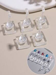 独立式非磁性亚克力美甲练习架（不含底座），透明假指甲片美甲练习工具，高级展示架，包含美甲黏土，适用于猫眼美甲练习和展示，是美甲沙龙初学者DIY用品的理想之选。 - 彩色 - 查看 2