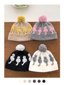 Gestrickter Beanie Hut mit Herzmuster für Frauen, süß, warm, lässig, vielseitig, windundurchlässig, Ohrenschutz, Fair Isle Stil Herz Bommel Strickmütze für Herbst/Winter, Retro Jacquard Strickmütze für Frauen, warm, Ohrenschutz, vielseitig für Herbst/Winter