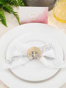 1pc Star & Moon Napkin Ring, Islamic Mubarak Napkin Ring, Used For Ramadan Decoration, Holiday Tableware Party Decor, Kitchen Dining Accessories, Atmosphere Party Favor - Multicolor - View 5
