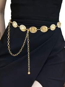 1 件女士百搭圆形装饰腰链，优雅时尚腰带，适合秋季、万圣节穿着 - 多色 - 查看 6