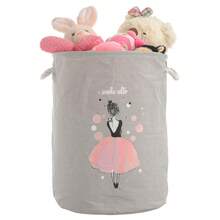 Laundry Basket For Girls, Foldable Children's Toys, Laundry - Grey - View 2