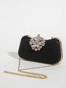 حقيبة مساء فاخرة مرصعة بالكريستال والراين، مناسبة للكرنفالات وفساتين الزفاف اللامعة والمناسبات الأخرى، ساحرة وأنيقة وفاخرة، حقيبة مساء مربعة مزينة بالكريستال صغيرة وناعمة، مناسبة للحفلات والولائم والسهرات وغيرها من المناسبات، هدية مثالية للنساء. محفظة مساء لامعة، مناسبة للكرنفالات والأعراس والحفلات والسهرات وغيرها من المناسبات. - الأسود - مشاهدة 1