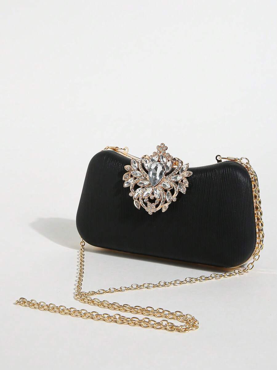 حقيبة مساء فاخرة مرصعة بالكريستال والراين، مناسبة للكرنفالات وفساتين الزفاف اللامعة والمناسبات الأخرى، ساحرة وأنيقة وفاخرة، حقيبة مساء مربعة مزينة بالكريستال صغيرة وناعمة، مناسبة للحفلات والولائم والسهرات وغيرها من المناسبات، هدية مثالية للنساء. محفظة مساء لامعة، مناسبة للكرنفالات والأعراس والحفلات والسهرات وغيرها من المناسبات. - الأسود - مشاهدة 1