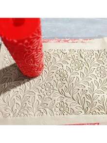 Polymer Clay & Ceramic Texture Rolling Pin, Daisy Meadow Embossing Rolling Pin, Daisy Field - Relief, Embossed Ceramic Texture Roller For Jewelry Making, Compatible With Polymer Clay Texture Sheets And Polymer Clay Cutters