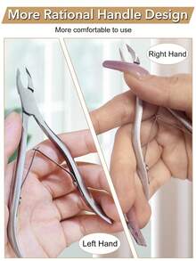 ANDVICTORY 1 件装不锈钢角质层钳，2/1 钳口，家用修脚工具，实用指甲钳，去茧器，锋利美甲护理工具 - 彩色 - 查看 3