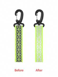 1个/2个反光钥匙扣，夜间高可见度，耐用双面织带，适合户外运动、跑步、骑行