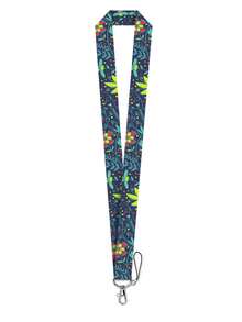 1pc ABS Green Floral Pattern Stylish Cartoon Pull-Push Card Holder Keychain Bag Pendant, Student Wristband Card Holder, Ladies Wristband Card Holder, ID Bus Protection Case, Student Campus Card Protection Case - Multicolor - View 4