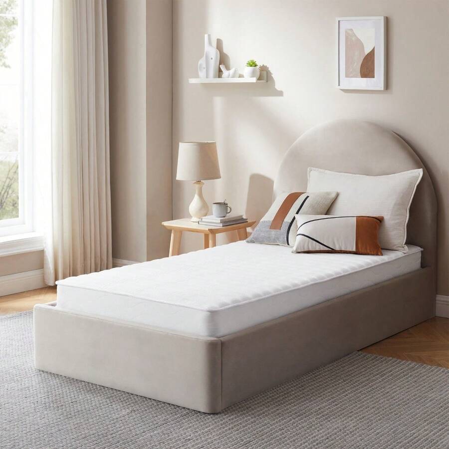 6 Inch Full, Twin Size Hybrid Mattresses In A Box | Medium Firm Feel Memory Foam And Individual Pocket Springs | Fiberglass Free Bed Mattress | Breathable | Upgrade - 白色 - 查看 1