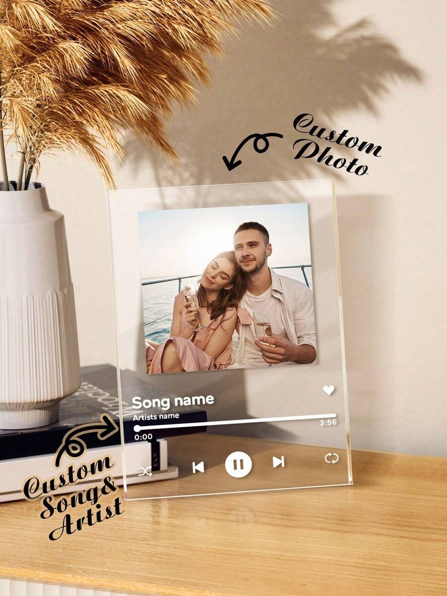 Custom Acrylic Music Plaque, Acrylic Photo Gift - Customized Acrylic Song With Photo For Boyfriend And Girlfriend - Perfect Anniversary Gift - Customized Gift For Him And Her - Multicolor - View 1