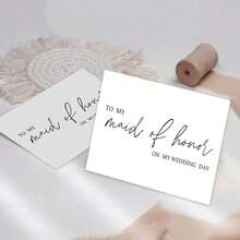 Greeting Card 'To My Maid Of Honor', Simple Wedding Ward, Simple Proposal Card, Bridesmaid Card, Best Friend Card, Proposal Card - White - View 9