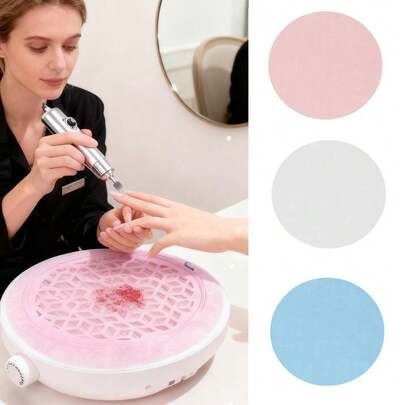 100pcs 16.5cm/6.5in Round Nail Dust Filter Paper, Nail Dust Collector Cleaning Accessories