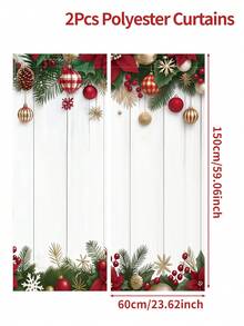 2 件圣诞快乐窗帘、圣诞雪人圣诞树冬季雪花设计窗帘、圣诞装饰家居房间装饰、圣诞浴室窗帘、圣诞横幅、圣诞摄影道具、圣诞快乐装饰、圣诞饰品、圣诞节、平安夜、圣诞礼物、圣诞装饰、2026 新年装饰，适用于客厅和卧室