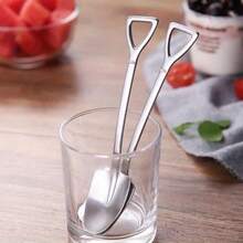Creative Stainless Steel Mini Shovel & Spoon Set, Ice Cream Scoop, Fruit & Dessert Digging Tool, Cute Cake Serving Utensils, Elegant Party & Afternoon Tea Plating Essentials - - - View 3