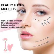 22pcs Pink Hair Care & Massage Set, Suitable For Women, Includes Hair Clips, Hair Ties, Wristbands, Scrunchies, Massage Tools, Face Brush, Scalp Brush, Comes With Luxury Cosmetic Bag, Great For Daily Skincare, Face Massage, Hair Accessories, Best Gift Choice - Multicolor - View 9