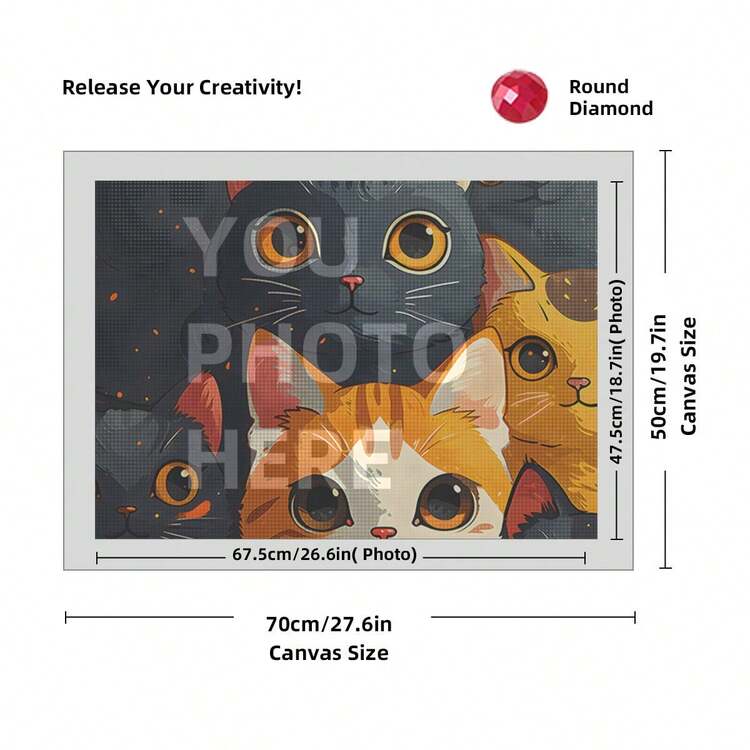 Custom 15.7x15.7in Personalized 5D DIY Diamond Painting Kit - Turn Your Photos Into Sparkling Art, Round Acrylic Diamonds, Unique Gift For Home Decor Diamond Painting Art Kits For Adults Accessories - Multicolor - View 136