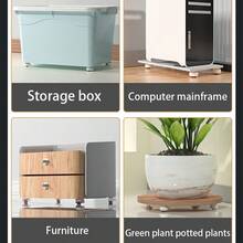 Adhesive Swivel Casters With Brake, Quiet Wheels, Suitable For Furniture, Computer, Potted Plants, Small Coffee Tables, No Drilling Required - Multicolor - View 5