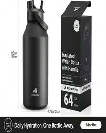 POWCAN 26 Oz Insulated Water Bottle With 2-In-1 Straw And Spout Lid, Keep Cold 24H, Leak-Proof, Fits In Car Cup Holder, Stainless Steel Water Bottle For Sports, Travel, And School (Cotton Candy) - MàuG - Xem 5