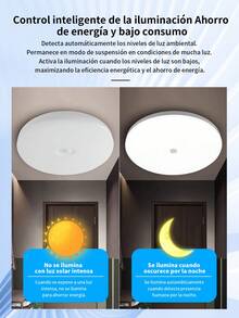2 piezas Lámpara de techo 12 W/18W,Luz LED de techo de inducción, luces con Sensor de movimiento automático, Radar, garaje, ático, puerta, pasillo frontal, lámpara LED de habitación inteligente infrarroja humana(luz blanca de 6500 K) - 2 piezas - Ver 7