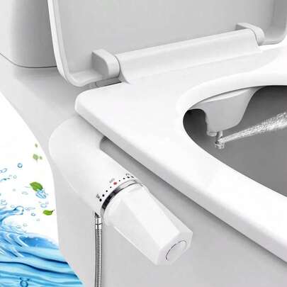 Non-Electric Bidet Toilet Attachment With Dual Self-Cleaning Nozzles, Front & Rear Wash Settings For Personal Hygiene, Easy Installation Plastic Bidet Converter With All Necessary Tools