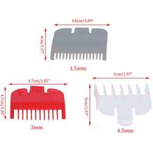 3pcs/Set 1.5mm/3mm/4.5mm Hair Clipper Replacement Comb Guide Limit Accessory, Professional Use Compatible With Wahl Trimmers - Multicolor - View 6