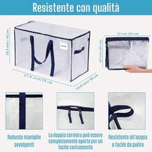 VENO Heavy Duty Moving Bags Extra Large Ornament Organizer Storage Bags With Zippers And Handles College Dorm Clothes Packing Plies Storage Box Tote Reusable Foldable -Friendly Clear 10 Pack