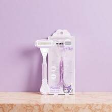 Miniso Sanrio Characters Kuromi Series Gentle 5-Layer Lady Razor 5-Layer Blades + Lubricating Strip Design, Smooth Shaving Reducing Skin Friction(1PC)