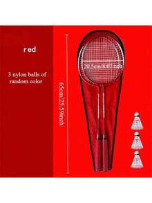 1 Pair Iron-Alloy Separable Badminton Rackets, Includes 3 Plastic Nylon Shuttlecocks, Suitable For Beginner Training And Family Entertainment