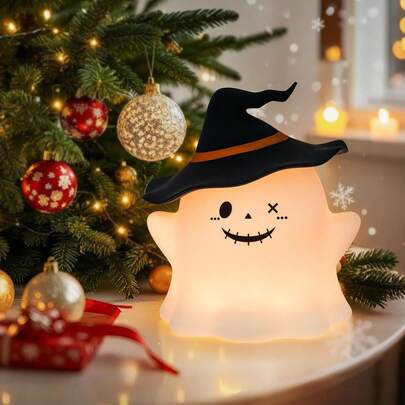 Black Silicone Christmas Night Light, Silicone Ghost Petting Light