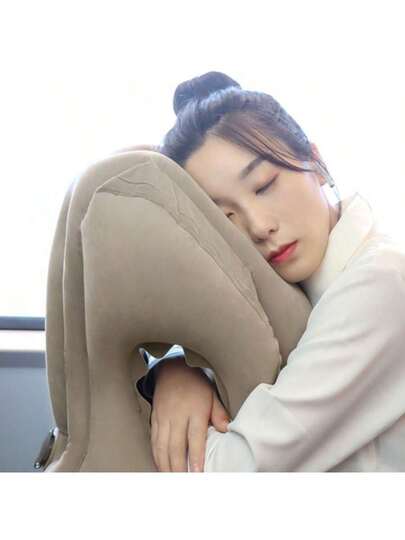 Inflatable Travel Airplane Pillow, Outdoor Nap Portable Neck Support Cushion view 2