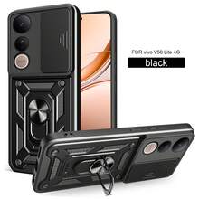 Sliding Camera Lens & Stand Protective Case For V 60 5G Smartphone - Black - View 8