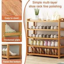 Wooden Shoe Rack Bamboo Shoes Cabinet Free Standing Entryway Shoe Tower Shelf MultiFunction Organizer Shoe Storage Organizer Boots Storage Shelf For Closet Entryway And Hallway - As Pic - View 4