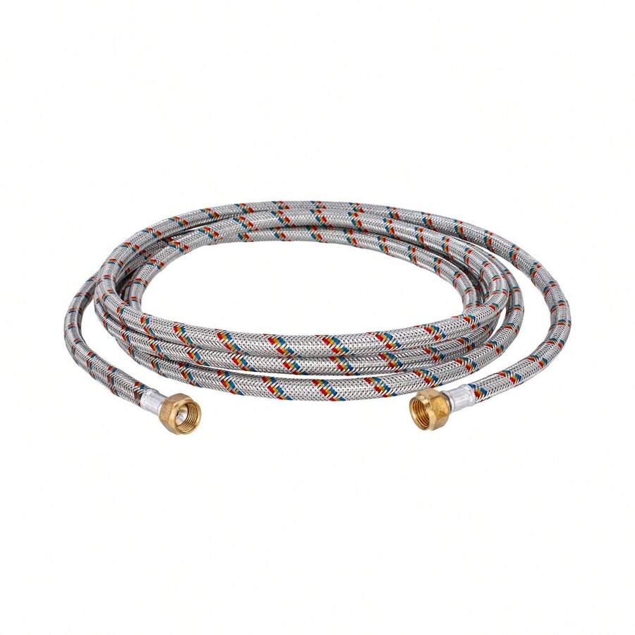 Manguera de Aluminio Flexible 4 Metros para Instalación de Gas Larga Distancia | Conexiones de Latón | Boiler, Estufa y Tanque Adir 1301 - Plateado - Ver 1