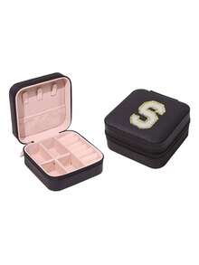 Organizer da viaggio per gioielli, scatola portaoggetti per gioielli con iniziali personalizzabili, organizer multifunzionale per gioielli, organizzazione e conservazione dei gioielli, scatola portagioie compatta, organizer per il trucco, organizer per smalti, elementi essenziali da viaggio, elementi essenziali per crociere, per anelli, collane, orecchini, conservazione dei gioielli, regali per damigelle, regali personalizzati per donne, mogli, mamme