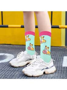 5 Pairs Of Women's Sloth Socks Corgi Socks, Women's Socks, Fun And Cute Socks, Women's Gifts - Multicolor - View 5