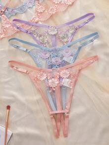 6-Piece Sexy Women's Lingerie Set, Including A Cutout Bra And Open-Crotch Panties, Super Sexy Outfit, Perfect For Valentine's Day And Halloween. - Color Mixing - View 6