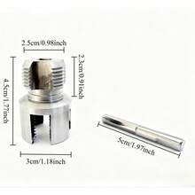 1 套重型合金管螺纹加工工具套装，兼容 DN15 (1/2”)、DN20 (3/4”)、DN25 (1”) 内/外螺纹，适用于 DIY 和专业管道安装（兼容 PVC、PPR、MPP 管道） - 淺灰色 - 查看 8