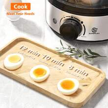 SUPERLEX Rapid Egg Cooker, A 7-Egg Capacity Stainless Steel Electric Steamer, Equipped With A 30-Minute Timing Function. The Set Includes A Measuring Cup And An Egg Piercer. It Will Emit A Beep Reminder When Finished. It Is Suitable For Various Cooking Methods Such As Boiled Eggs, Soft-Boiled Eggs, Scrambled Eggs Or Omelets. It Adopts A Detachable Design, Making Cleaning More Convenient, And Has An Automatic Power-Off Function. - UK Plug(220-240V) - View 4