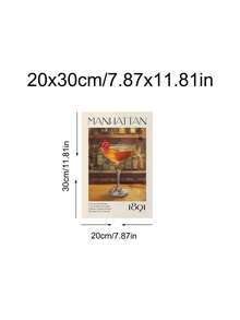 1 pieza Impresión artística de receta de cóctel Manhattan vintage para carrito de bar, impresión de receta de cóctel Old Fashioned, arte de pared de carrito de bar vintage, decoración de dormitorio, decoración de sala de estar, decoración de cocina, decoración de dormitorio, regalo ideal para amigos, arte de pared, decoración de pared, decoración del hogar, decoración de habitación, arte de pared en lienzo, carteles, arte de pared con marco, marco opcional - Multicolor - Ver 18