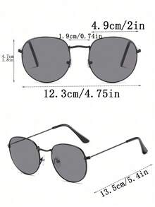 3 Pairs Of Retro Fashion Metal Frame Stylish Fashion Glasses - Multicolor - View 4