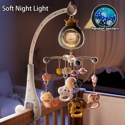 1 套婴儿摇铃婴儿床移动电动旋转智能婴儿玩具，适合新生儿日常使用