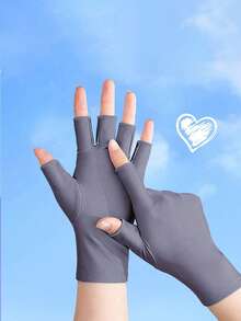 Outdoor Cycling Gloves, Unisex Ice Silk High Elasticity Half Finger Gloves, Ladies Thin Summer UV Protection Gloves - Multicolor - View 11