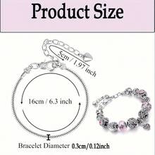 1/4/8/12pcs DIY Charm Bracelet Kit, Stainless Steel Adjustable Snake Chain With Heart Extender, Jewelry Making Supplies For Personalized Crafts, Casual Style