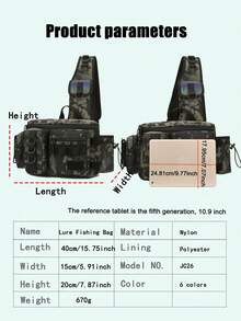 1 حقيبة صيد متعددة الوظائف للرجال للاستخدام في الهواء الطلق، حقيبة قضبان الصيد من نايلون أكسفورد قوي، حقيبة تخزين معدات الصيد المحمولة مع نقاط تعليق ومستويات متعددة، هدية صيد مثالية للهواة في الهواء الطلق - متعدد الألوان - مشاهدة 6
