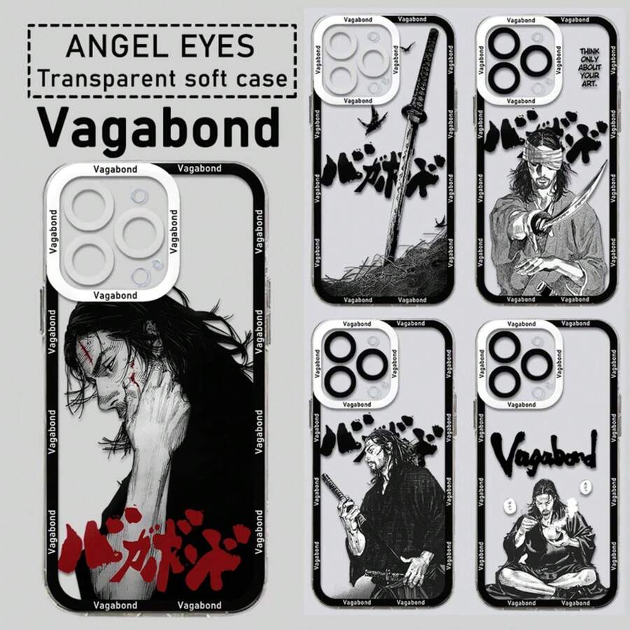 Funda de teléfono Vagabond Manga Miyamoto Musashi compatible con 15 14 13 12 11 Mini Pro Max X XR XSMax 6S 7 8 Plus SE20, funda transparente, compatible con funda de 17, funda de 17 Pro, funda de 17 Pro Max - TSY-166HY62717 - Ver 1