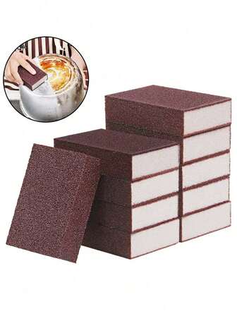 1/5片装纳米海绵魔力擦砂纸除锈清洁海绵刷，适用于厨房炊具除锈砂纸清洁