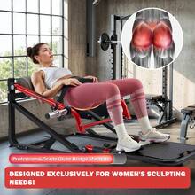 YODOLLA Hip Thrust Machine With Adjustable Footboard, 800LBS Plate-Loaded Glute Bridge Machine With Weight Holder, Heavy Duty Home Gym Butt Muscle Building And Shaping - 紅色 - 查看 3