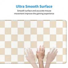 1pc Beige & White Checkered Desk Mat - Non-Slip Wrist Rest, Fatigue Reduction, Soft & Durable Rubber Base And Smooth Surface, Suitable For Computer, Office And Gaming - Beige & White Checkered Pattern (Beige, Light Brown) - Easy To Clean Workspace Accessory, Ideal For Creative Professionals - Rectangle - View 6
